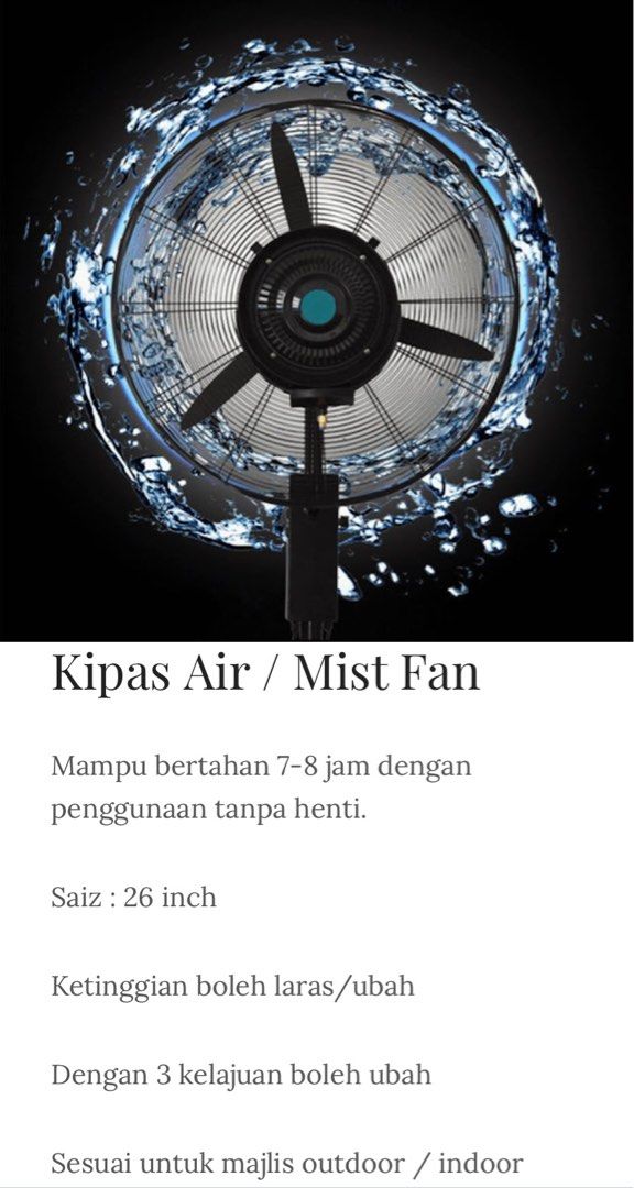 Mist Fan / Air Cooler Rental, Community on Carousell