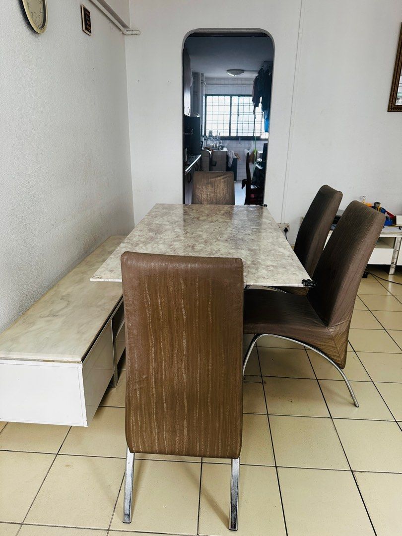 Marble dining table and chairs sale sales