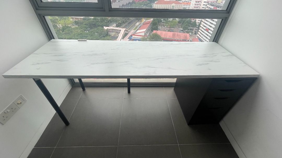 Moving Out Sale: IKEA EKBACKEN Desk and ALEX Drawer Setup, Furniture ...