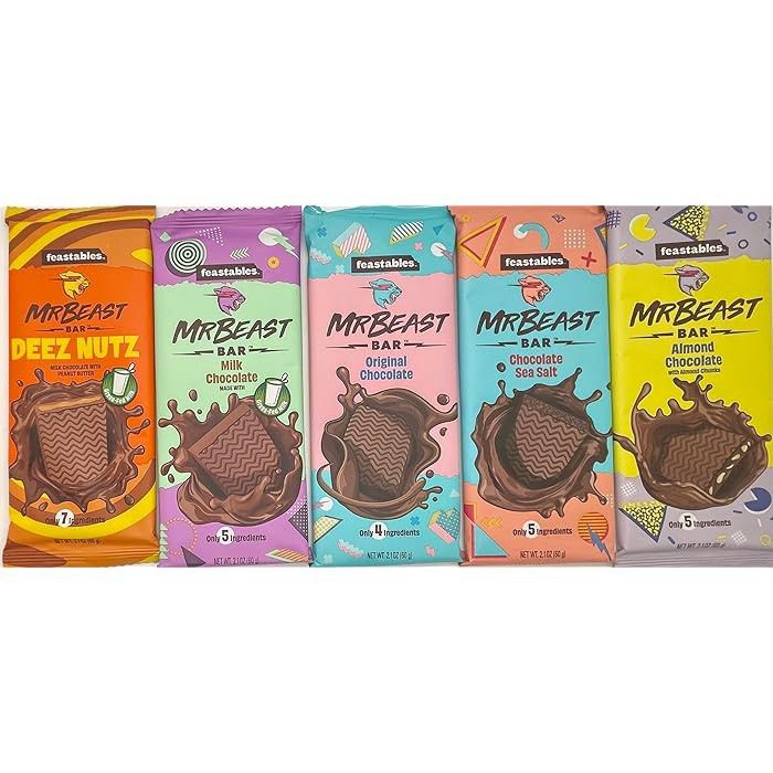Feastables MrBeast Almond Chocolate Bars - Made with Organic Cocoa. Plant  Based with Only 5 Ingredients, 10 Count