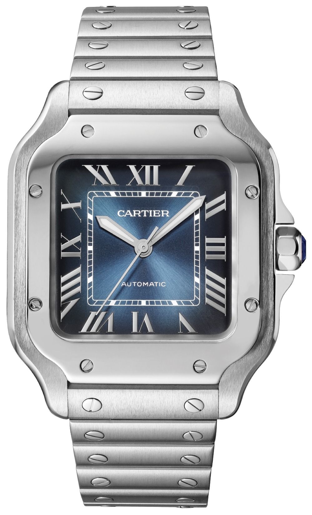 Cartier santos de cartier blue hotsell dial