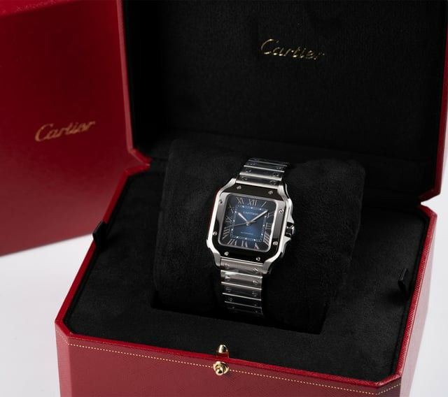 Cartier santos de 2024 cartier xl blue dial