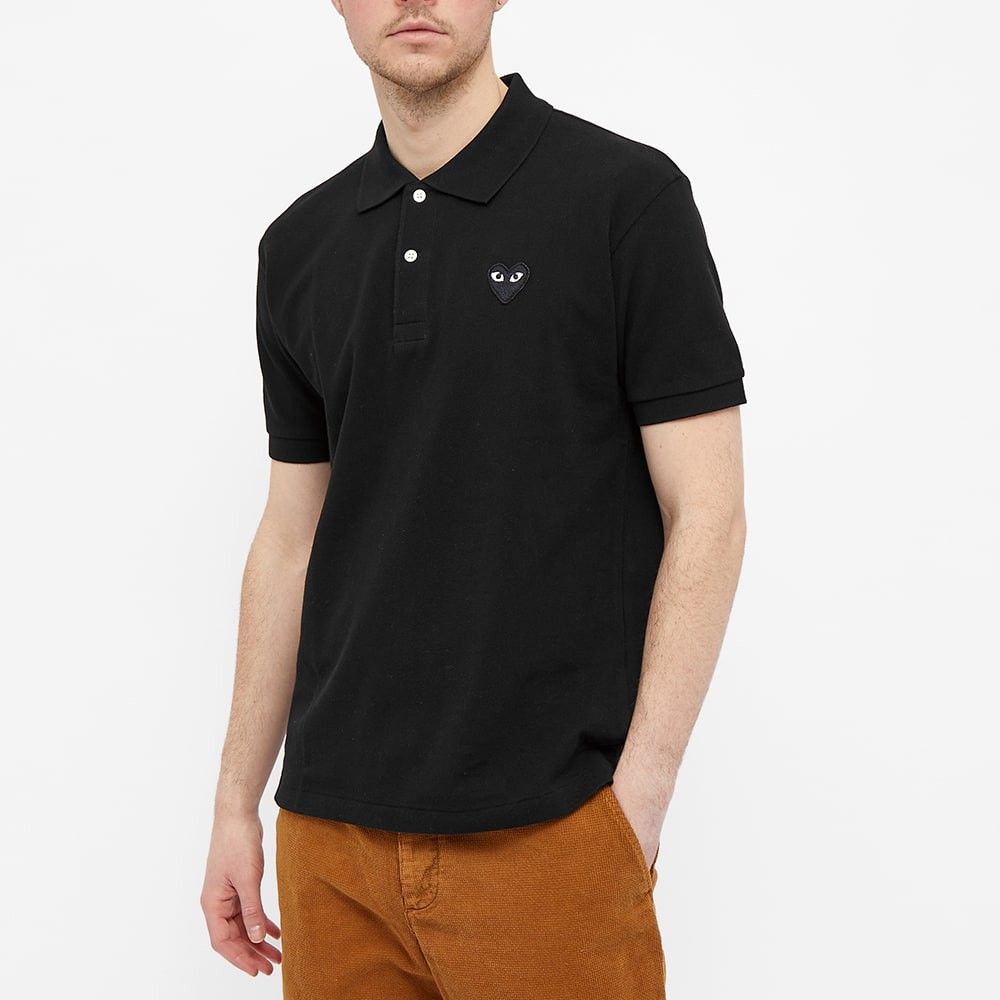 PRE ORDER CDG Play black polo tee shirt tshirt top heart logo embroidered embossed sewn design Men s Fashion Tops Sets Tshirts Polo Shirts on Carousell