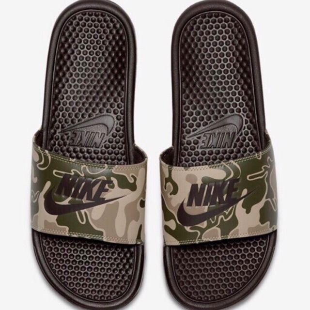Nike Green Army Slides Men s Fashion Footwear Flipflops and