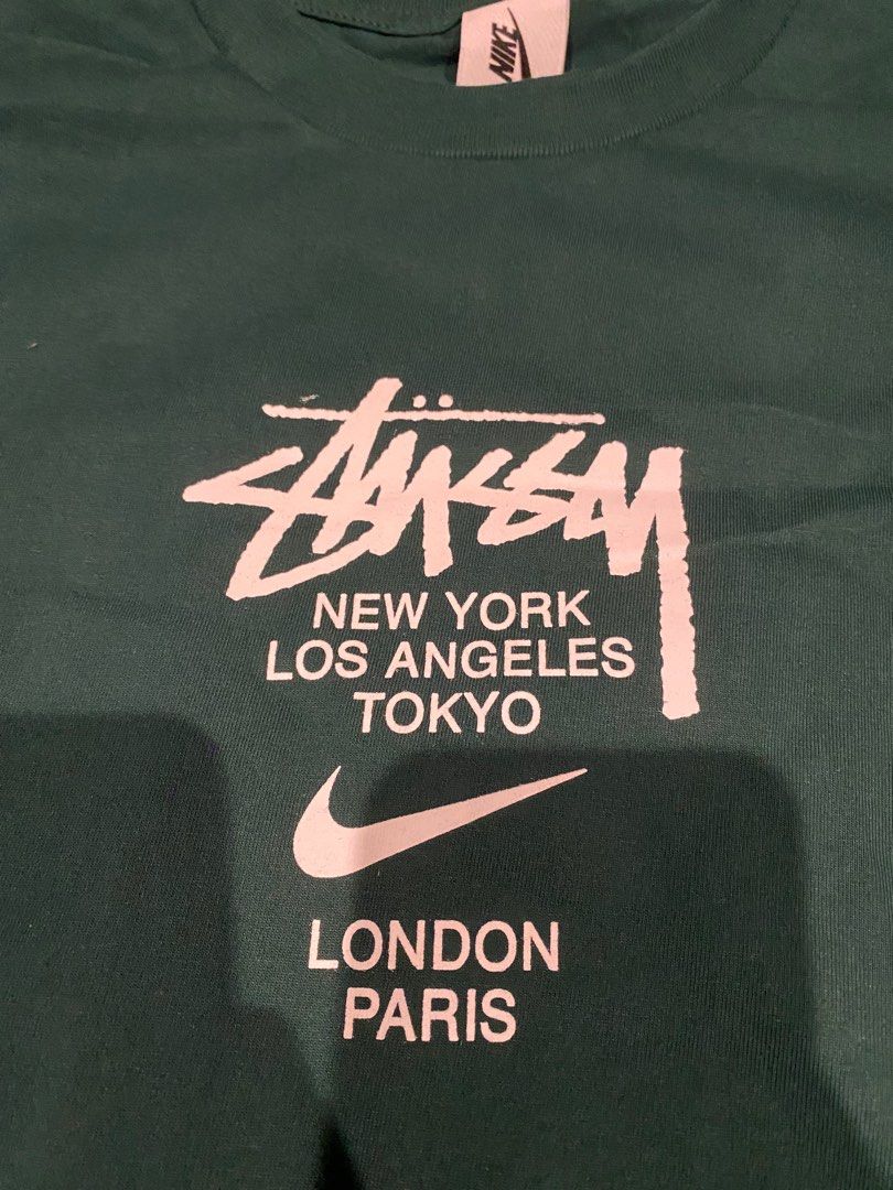 Stussy ×NIKEダークグリーン Tシャツ Nike Clothes Nike Stussy Green T Shirt Nike X Stussy T Shirt Green