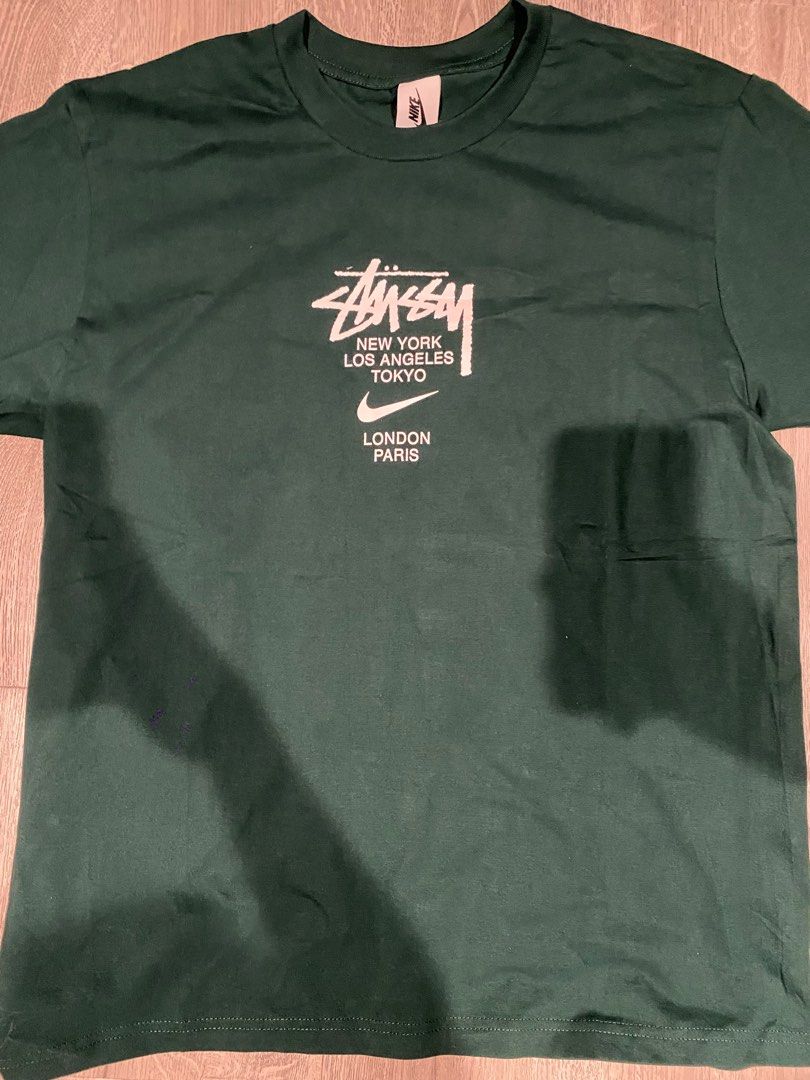 nike x stussy green t shirt