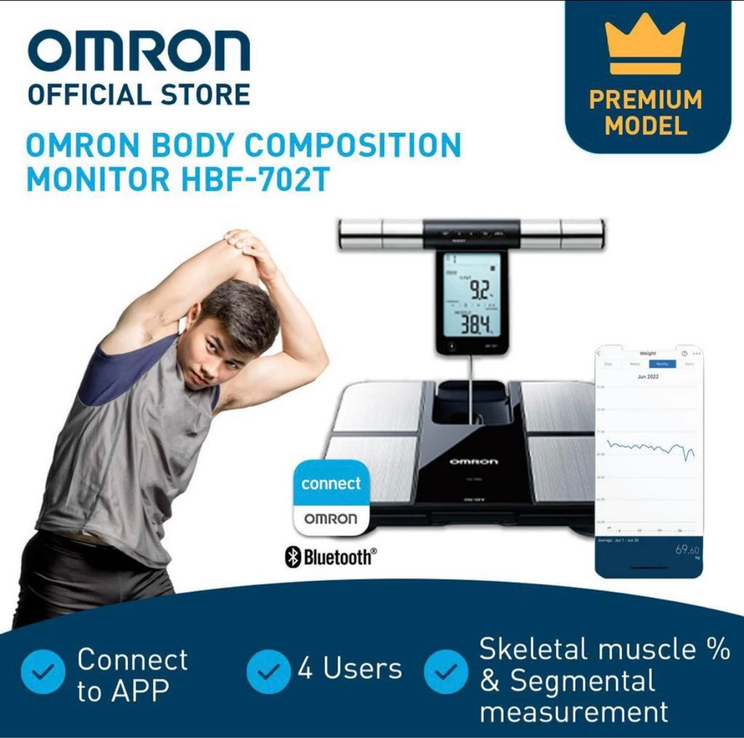 OMRON Body composition monitor weighing scale HBF702T, TV & Home