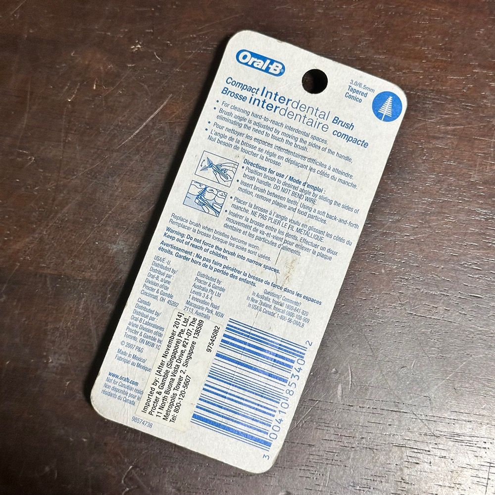 OralB Compact Interdental Brush System Twin Pack (White/Blue), Beauty