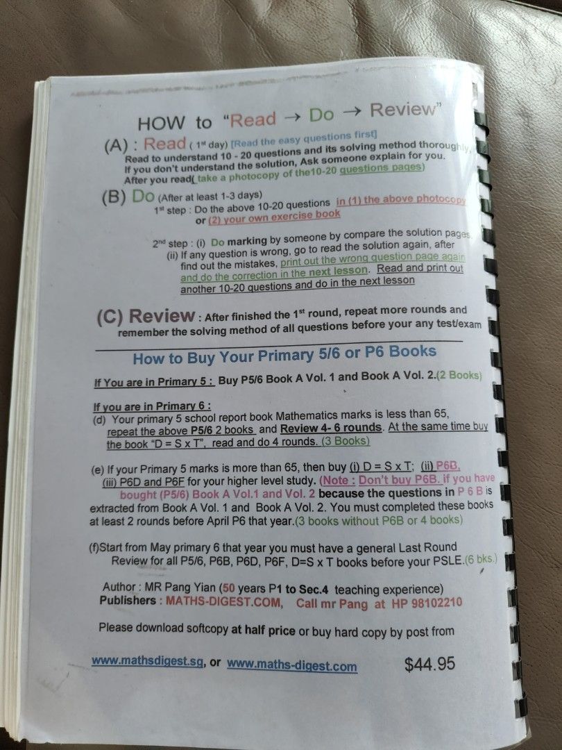 P6 PSLE Phd Education (Science Exam Package, Mathematics Exam package