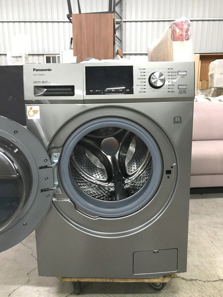 Panasonic 國際牌12公斤溫水洗脫烘滾筒洗衣機NA-V120HDH, 電視及其他