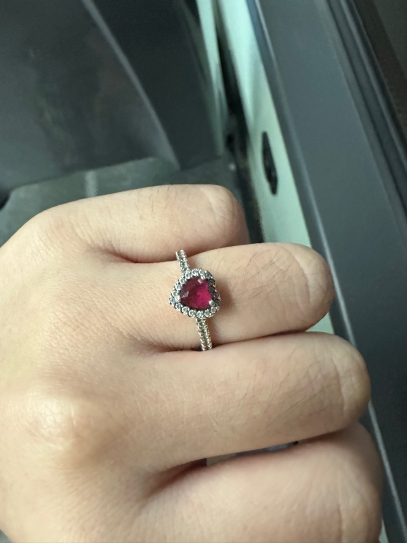 Red stone pandora best sale ring
