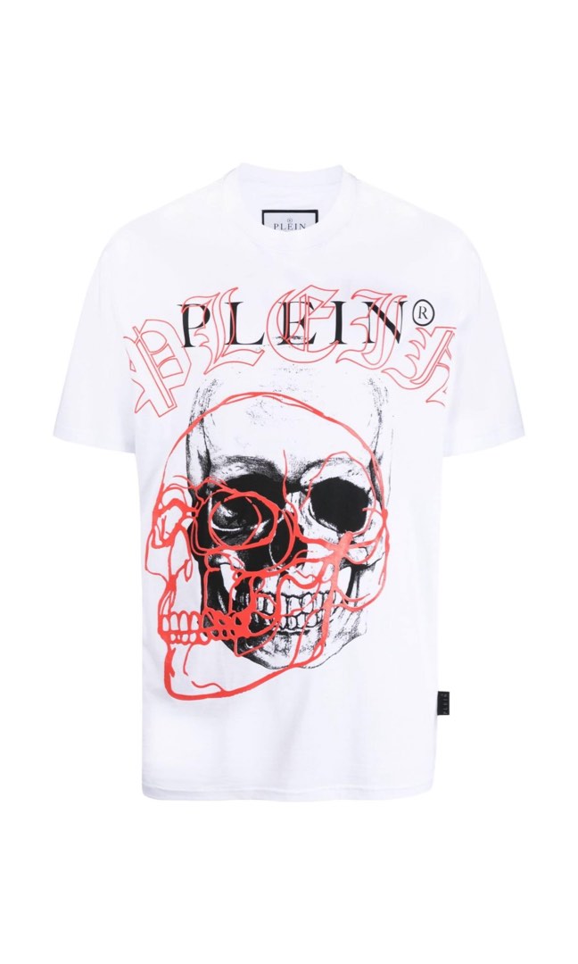 philipp plein white skull t shirt