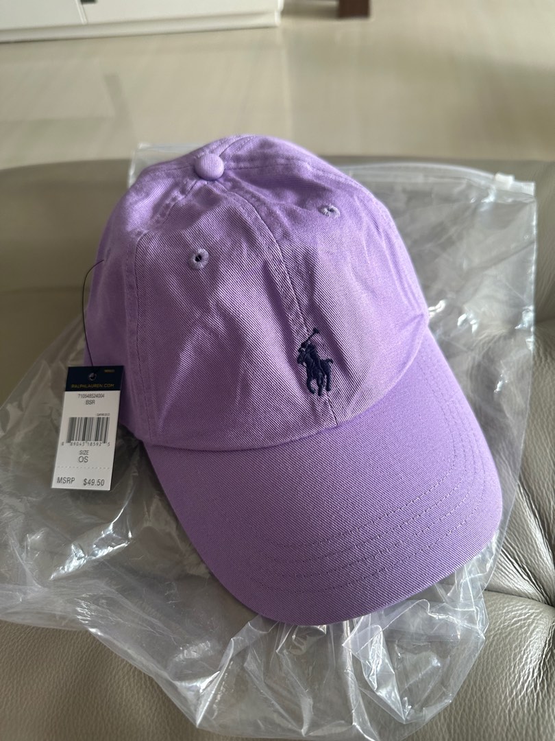 Purple ralph lauren polo hat on sale