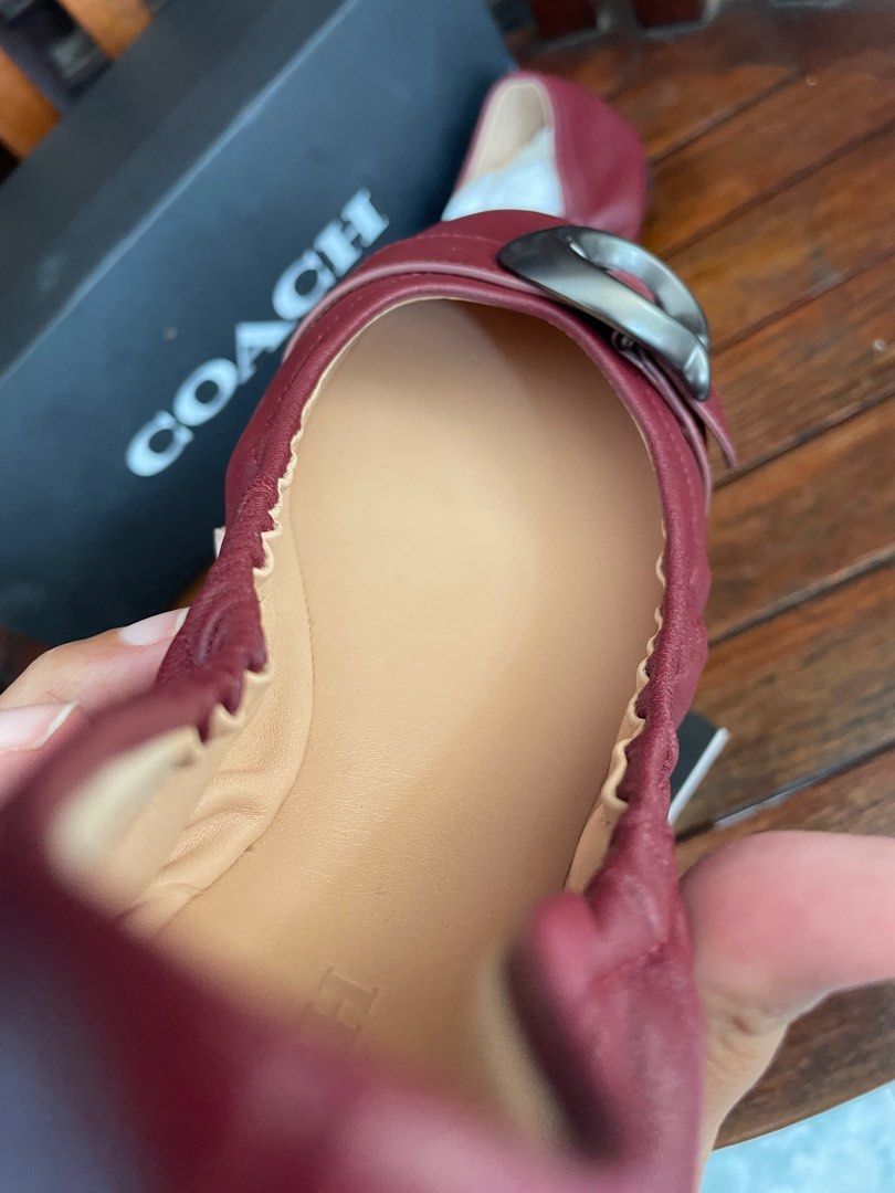 Preloved Mulusss Coach Stanton Flat Ballet G2350 Merlot Size 7