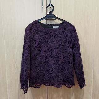 [preloved] Zalia Purple Lace Top (Size 10)