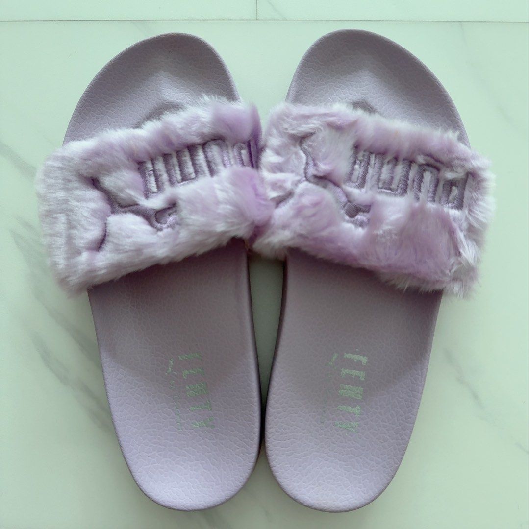Purple Furry Slides Slipper