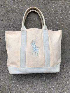 Ralph Lauren手提真皮✖️帆布托特包