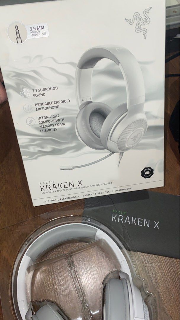 Razer kraken gaming headset mercury 2025 white