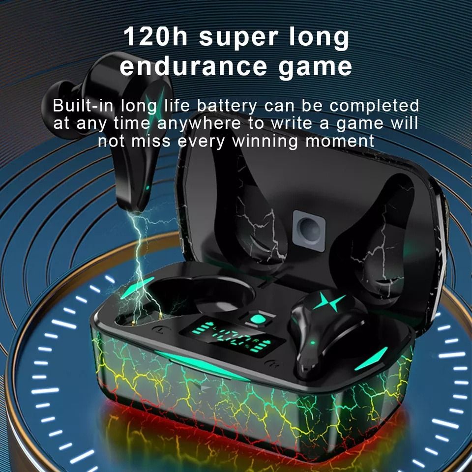 RGB Bass Boosted TWS Wireless Bluetooth Earphones HiFi Stereo Sport ...