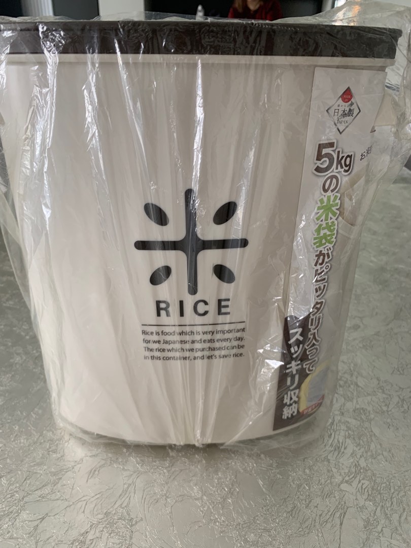 Rice container 5kg with measuring cup, Furniture & Home Living ...