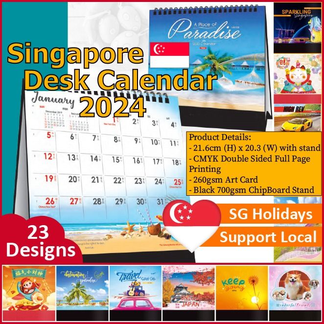[SG Stock] Quality Singapore Calendar 2024 with Public and School