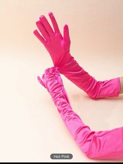 Shein long gloves in hot pink