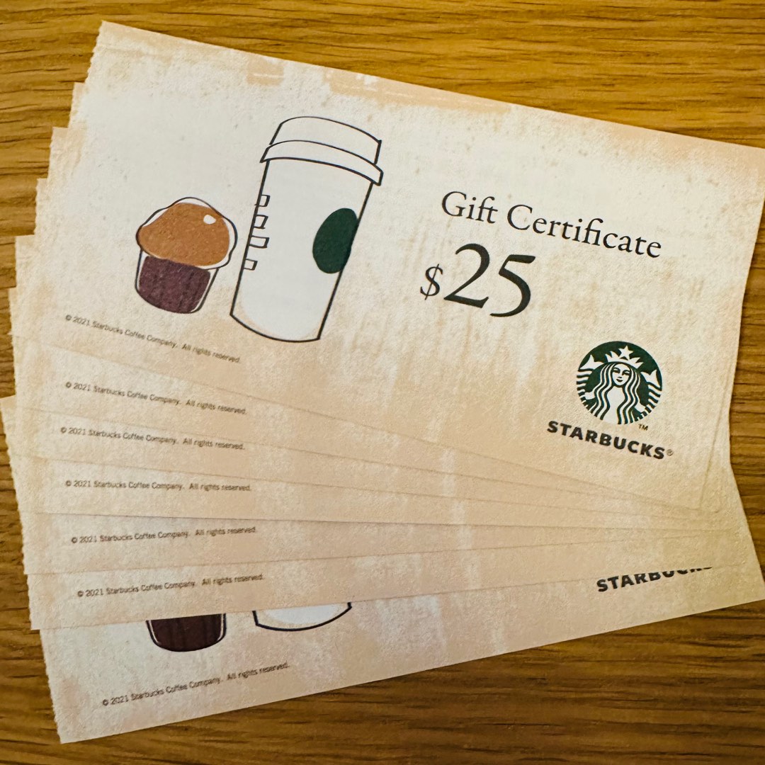 Starbucks Coupons, 門票＆禮券, 兌換券 Carousell