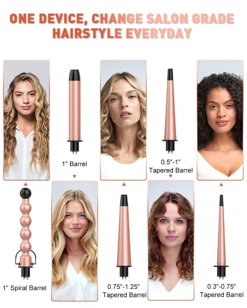 Hair wand with different barrels clearance