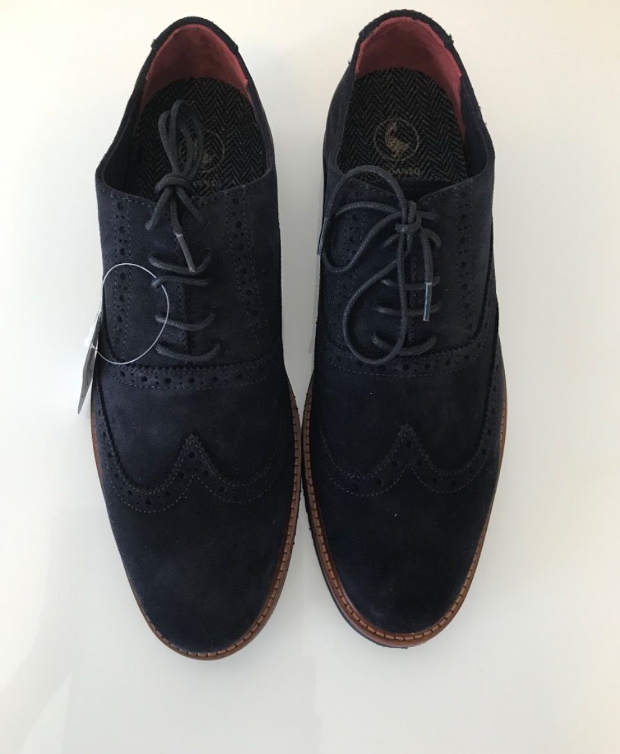 Mens blue clearance suede oxford shoes