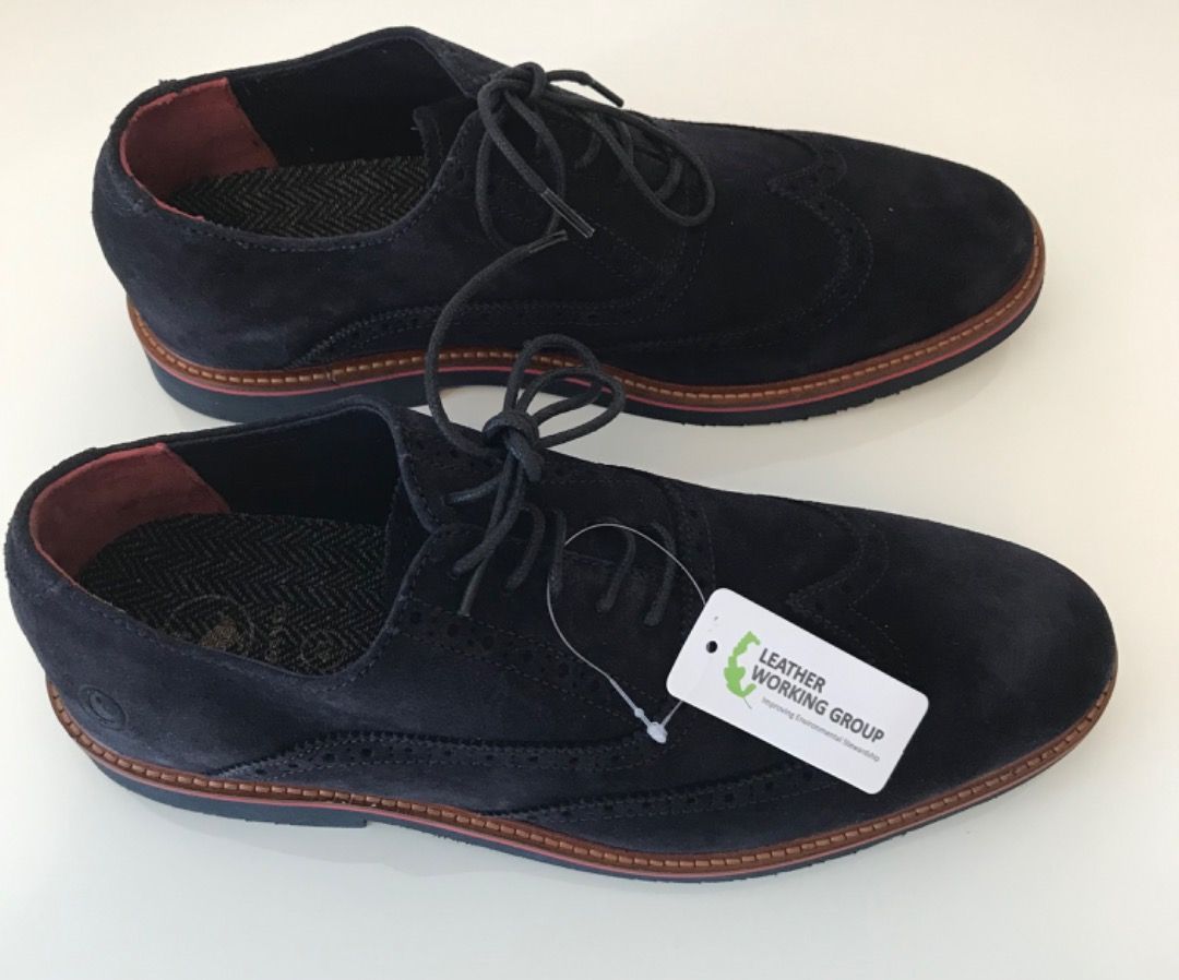 Mens blue top suede oxford shoes
