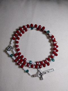 Swarovski style crystals Hand crafted Red rosary