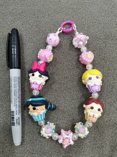 Sweet Pinky 4 Disney Princess Hp Straps Charm Beads Keychain
