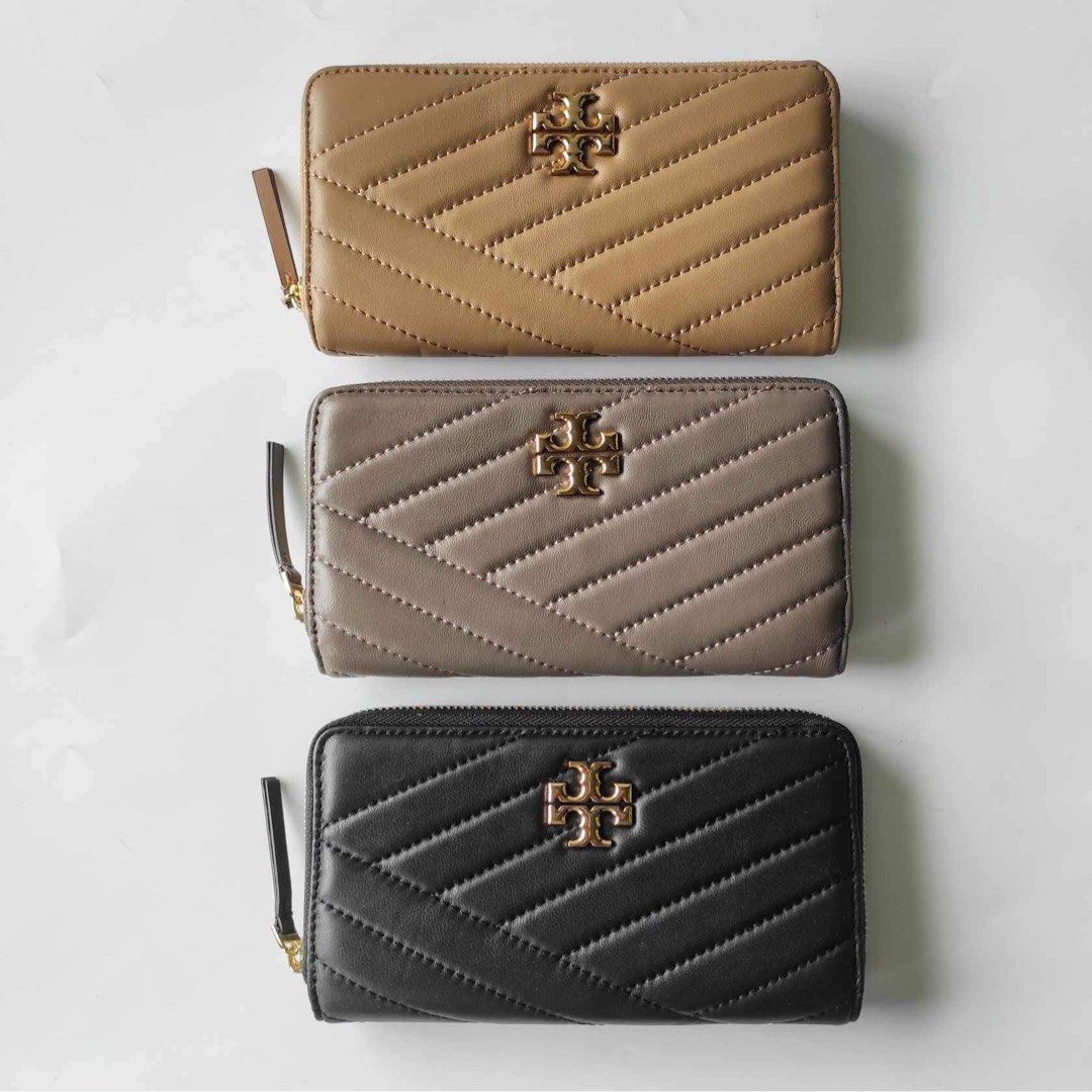 Kira Chevron Leather Zip Continental Wallet