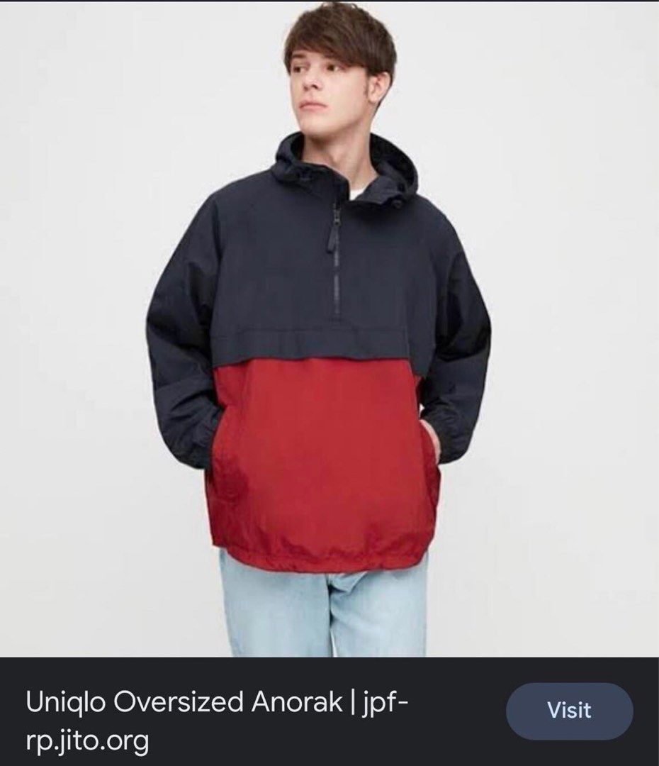 Men oversized anorak parka top