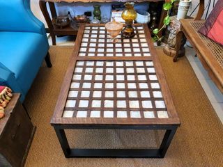 Beautiful old capiz window coffee table made from the window of an old house (eco-friendly repurposed furniture)