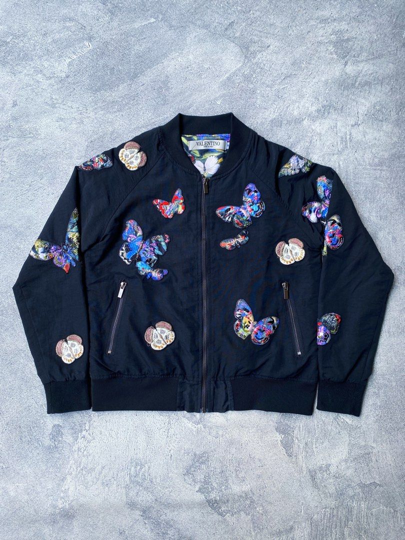 Stitched Butterfly Bomber Jacket original, Fesyen Wanita, Pakaian Wanita, Baju Luaran Carousell