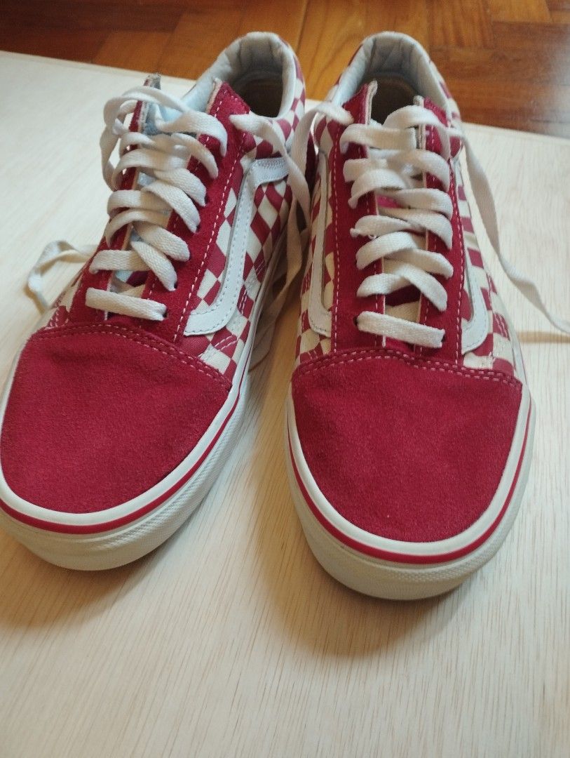Red checkered vans sale 2025