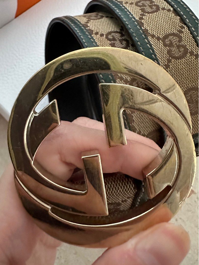 Very Cheap Gucci Classic Monogram Belt Green Unisex 36