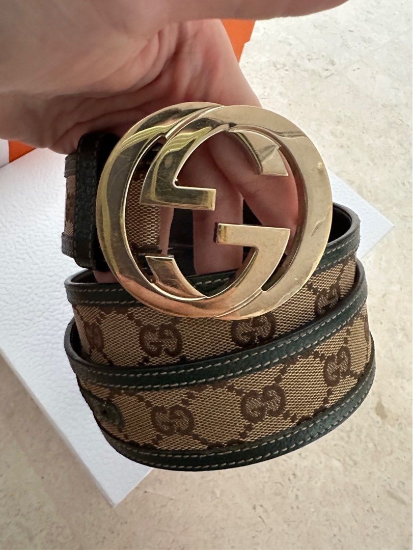 Very Cheap Gucci Classic Monogram Belt Green Unisex 36