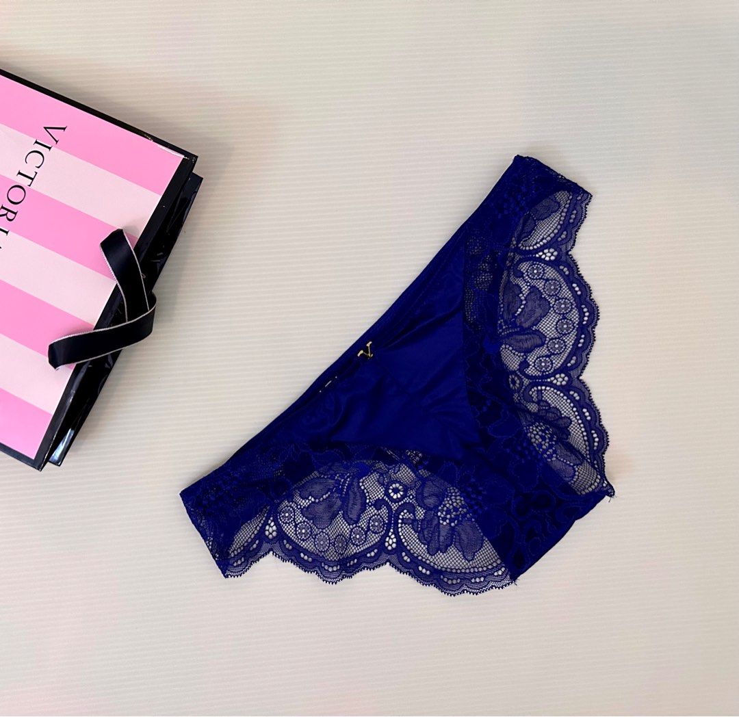 Victoria's Secret Navy Blue Lace Back Panty, Women's Fashion, New  Undergarments & Loungewear on Carousell
