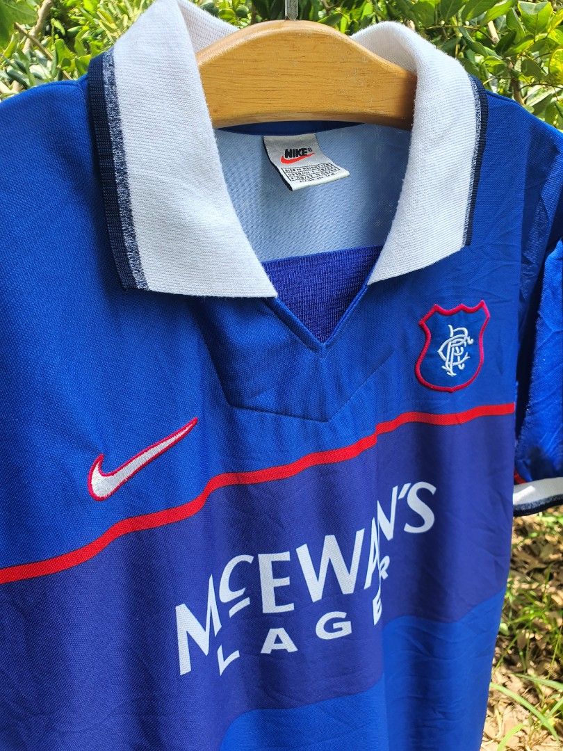 Rare Glasgow Rangers 1997-99 Jersey Blue Vintage 90s Blue Nike