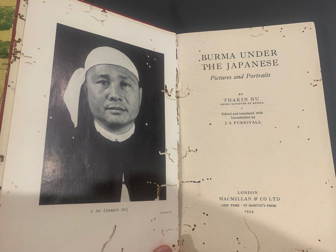 VINTAGE BOOK: Burma Under The Japanese Pictures and Portraits by Thakin