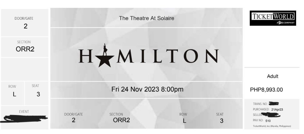 Hamilton vip sales tickets