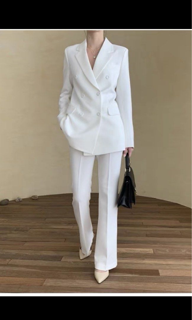 All white cheap blazer set