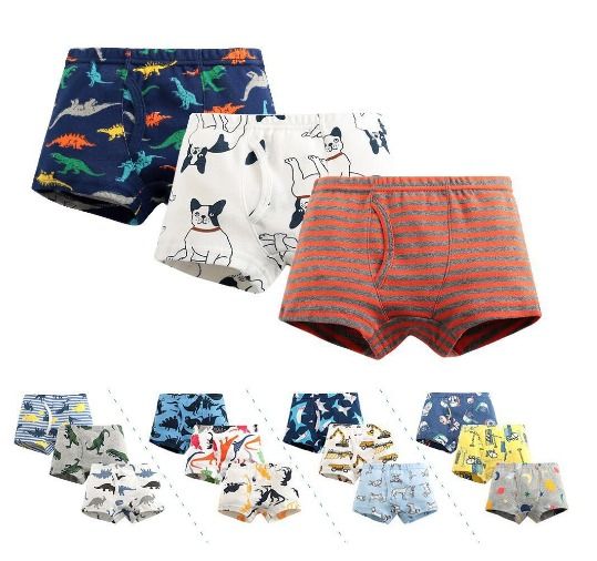 Wholesale 100%cotton Toddler boys Underpants Kids Bottom Boy Underwear  Children Boxer Baby Boxers Dinosaur