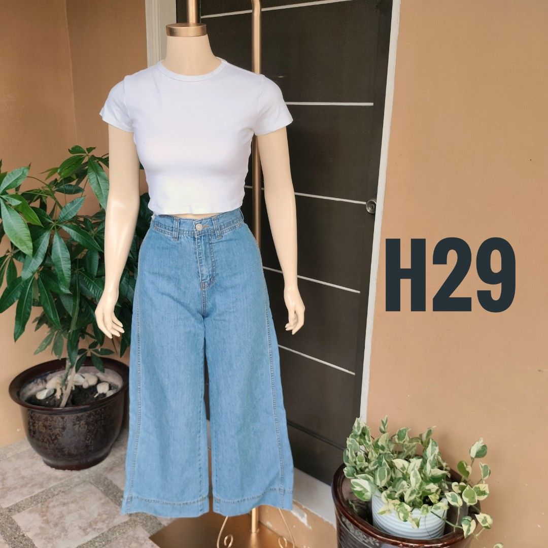 Light Blue Flare Pants, Women's Fashion, Bottoms, Jeans on Carousell