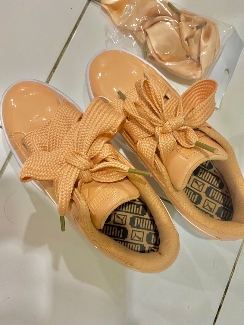 Puma basket heart orange hot sale