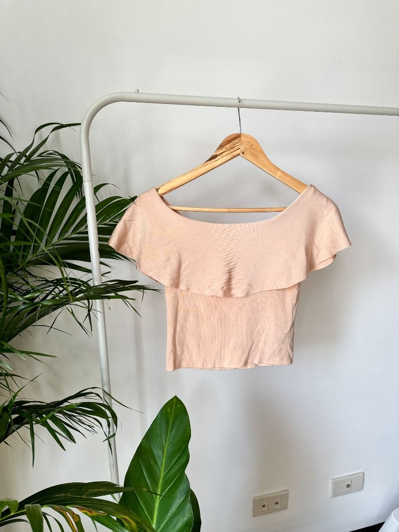 2way off sales shoulder knit tops