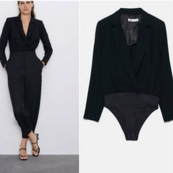 ZARA BLAZER TOP ONESIE, Women's Fashion, Tops, Others Tops on Carousell