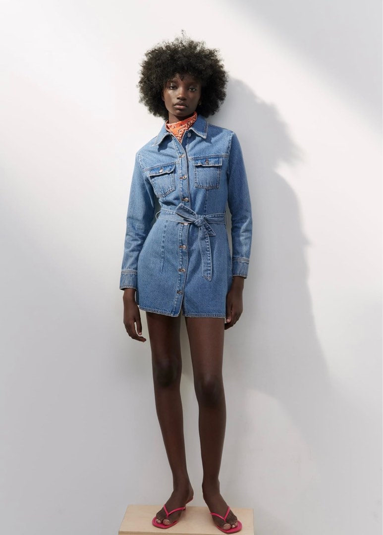 Blue denim deals dress zara